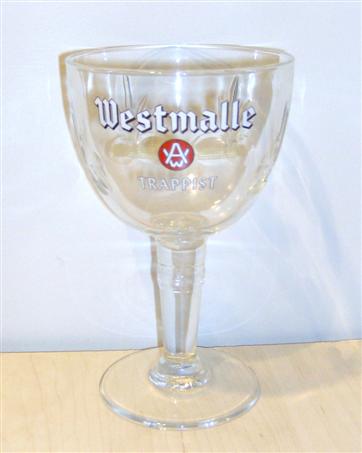 beer glass from the Westmalle brewery in Belgium with the inscription 'Westmalle Trappist'