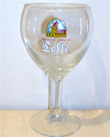 beer glass from the Leffe brewery in Belgium with the inscription 'Abbaye de Abdij van Leffe'