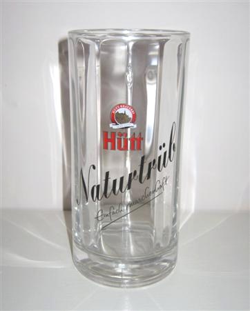 beer glass from the Hutt  brewery in Germany with the inscription 'Hutt Naturtrub'