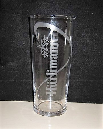 beer glass from the  Hurlimann brewery in Switzerland with the inscription 'Hurlimann'