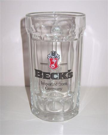 beer glass from the Beck & Co. brewery in Germany with the inscription 'Beck's Imported From Germany'