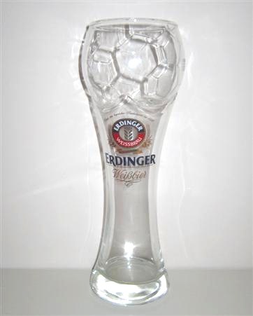 beer glass from the Erdinger  brewery in Germany with the inscription 'Erdinger Weissbrau. Erdinger Weisbier '