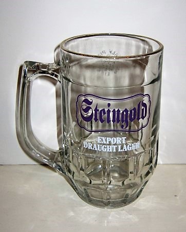 beer glass from the McMullen & Son Ltd brewery in England with the inscription 'Steingold Export Draught Lager'
