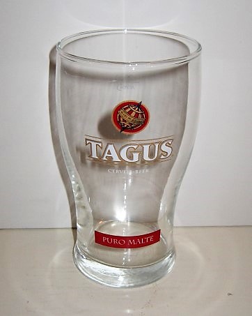 beer glass from the Cereuro brewery in Portugal with the inscription 'Tagus Puro Malte'