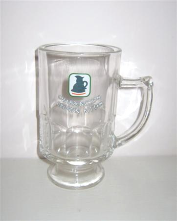 beer glass from the Charrington brewery in England with the inscription 'Charington Crown Bitter'