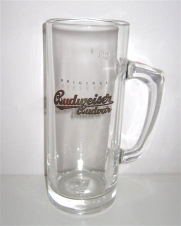 beer glass from the Budweiser Budvar brewery in Czech Republic with the inscription 'Original Budweiser Budvar'
