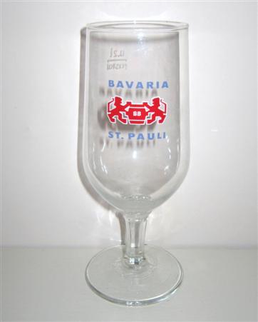 beer glass from the St. Pauli Brewery brewery in Germany with the inscription 'Bravria St Pauli'
