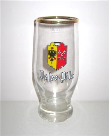 beer glass from the Schaumburger  brewery in Germany with the inscription 'Wefer Pils'