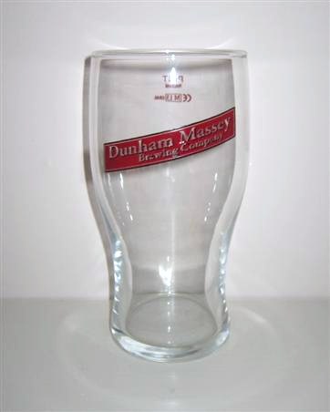beer glass from the Dunham Massey brewery in England with the inscription 'Dunham Massey Brewing Company'