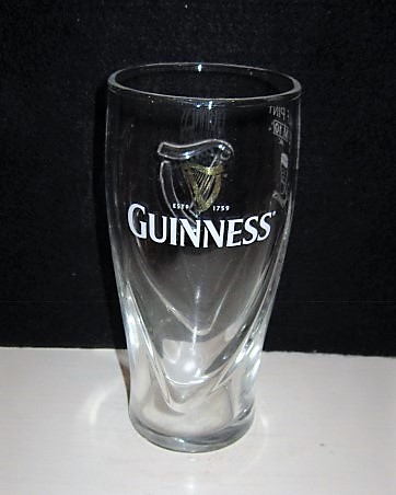 beer glass from the Guinness  brewery in Ireland with the inscription 'EST 1759 Guinness'
