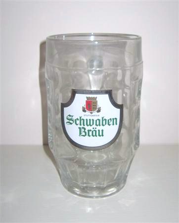 beer glass from the Dinkelacker-Schwabenbraeu brewery in Germany with the inscription 'Stuttgarter Schwaben Brau'