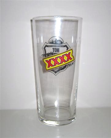 beer glass from the Castlemaine brewery in Australia with the inscription 'Thank XXXX For That'