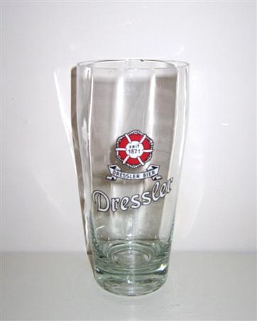 beer glass from the St. Pauli Brewery brewery in Germany with the inscription 'Seit 1871 Dressler Beer. Dressler'