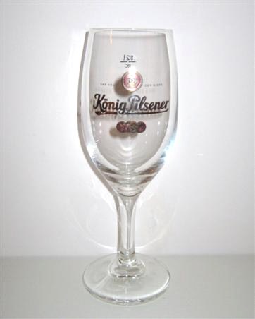 beer glass from the Konig  brewery in Germany with the inscription 'Das Konig Der Biere Konig Pilsener'