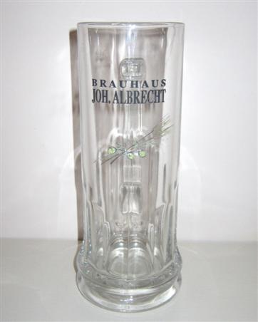 beer glass from the Joh. Albrecht brewery in Germany with the inscription 'Brauhaus Joh. Albrecht'