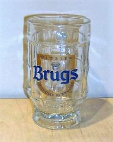 beer glass from the Gouden Boom  brewery in Belgium with the inscription 'Witbier Brugs Tarwebier Blanche De Bruges'