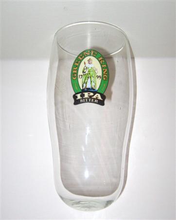beer glass from the Greene King brewery in England with the inscription 'Greene King 1799 IPA Bitter'