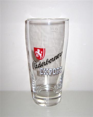 beer glass from the Paderborner brewery in Germany with the inscription 'Paderbornew Export'