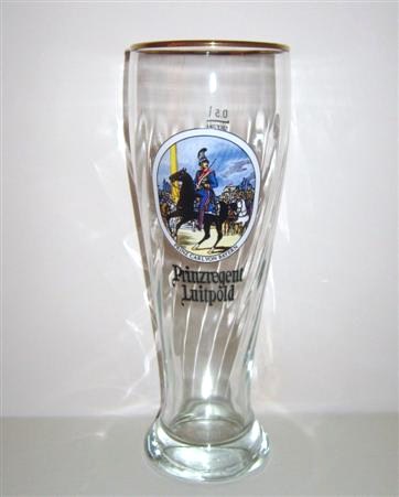 beer glass from the Warsteiner brewery in Germany with the inscription 'Prinzregent Luitpold'
