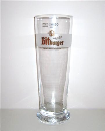 beer glass from the Bitburger brewery in Germany with the inscription 'Bitburger Premium German Beer Bitburger Pils'