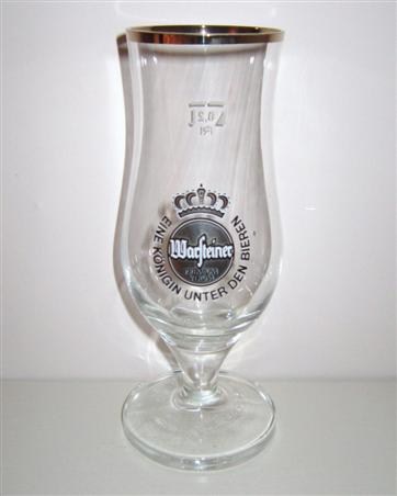 beer glass from the Warsteiner brewery in Germany with the inscription 'Warsteiner. Premium verum Eine Konigin Unter Den Bieren'
