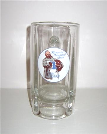 beer glass from the Kulmbacher brewery in Germany with the inscription 'Kulmbacher Monchshof Brau Seit 1349'
