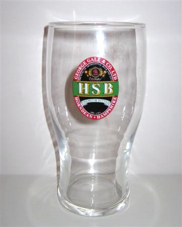 beer glass from the George Gale brewery in England with the inscription 'George Gale & Co Ltd HSB Premium Bitter Horndean Hampshire'