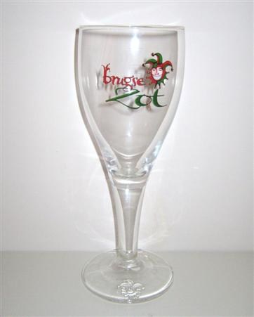 beer glass from the De Halve Maan brewery in Belgium with the inscription 'Brugse Zot'