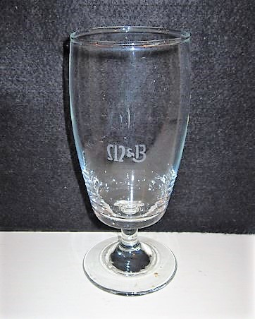beer glass from the Mitchells & Butlers brewery in England with the inscription 'M B'