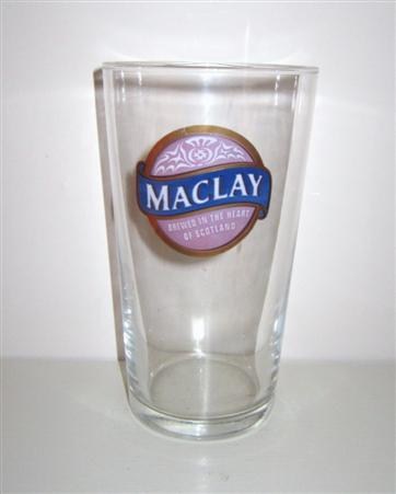 beer glass from the Thistle Brewery brewery in Scotland with the inscription 'Maclay Brewed In The Heart Of Scotland'