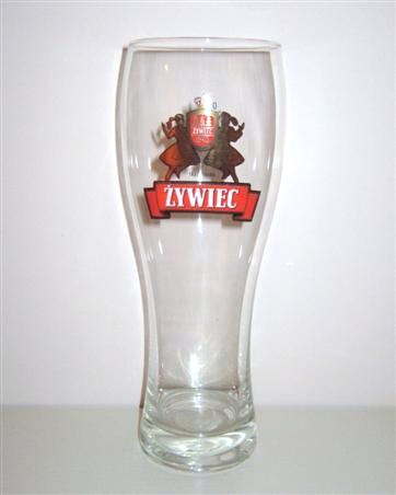 beer glass from the Zywiec brewery in Poland with the inscription 'Zywiec Trade Mark Zywiec'