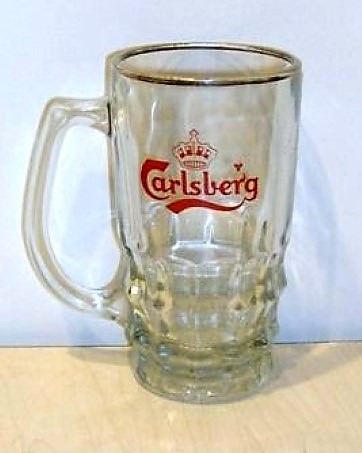 beer glass from the Carlsberg brewery in Denmark with the inscription 'Carlsberg'