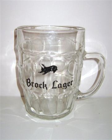 beer glass from the Hall & Woodhouse brewery in England with the inscription 'Brock Lager'