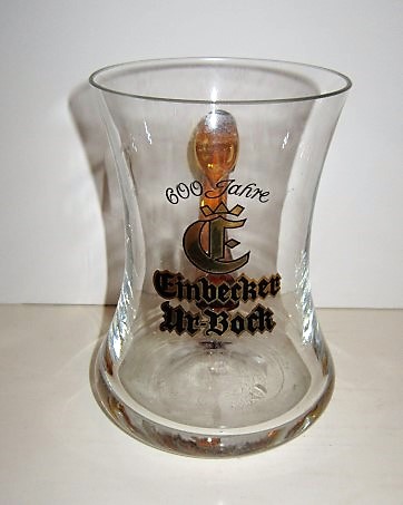 beer glass from the Einbecker Brauhaus brewery in Germany with the inscription '600 Jahre Einbecker Ur Bock'