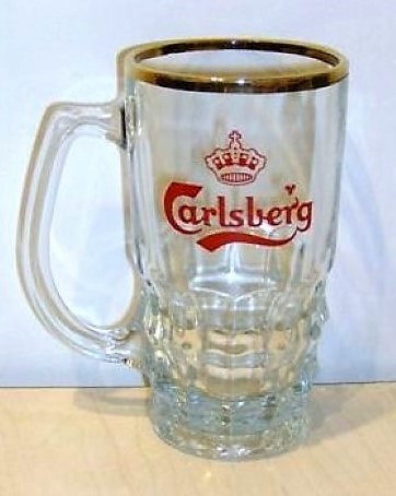 beer glass from the Carlsberg brewery in Denmark with the inscription 'Carlsberg'