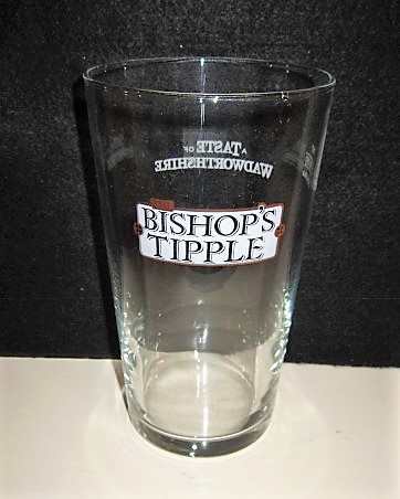 beer glass from the Wadworth brewery in England with the inscription 'Bishop's Tipple'