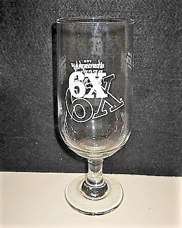 beer glass from the Wadworth brewery in England with the inscription 'Wadworth 6x'