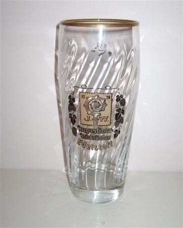 beer glass from the Augustiner brewery in Germany with the inscription '1328 J-W Augustiner Brau Munchen Edelstoff'