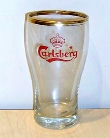 beer glass from the Carlsberg brewery in Denmark with the inscription 'Carlsberg'