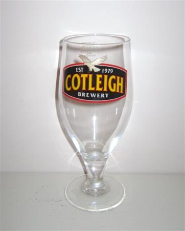 beer glass from the Cotleigh brewery in England with the inscription 'Cotleigh Brewery EST 1979'