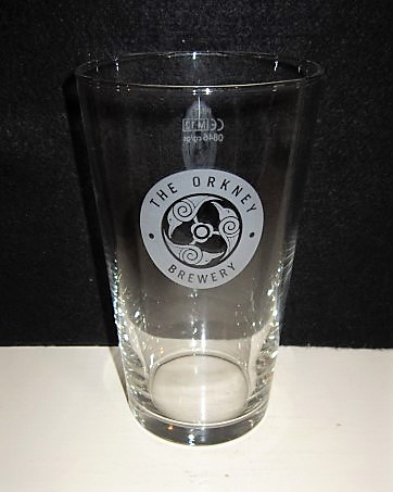 beer glass from the Orkney brewery in Scotland with the inscription 'The Orkney Brewery'