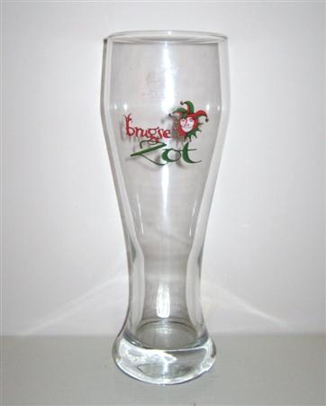 beer glass from the De Halve Maan brewery in Belgium with the inscription 'Brugse Zot'