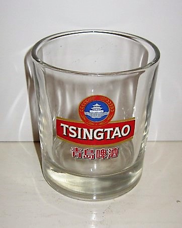 beer glass from the Tsingtao brewery in China with the inscription 'Tsingtao'