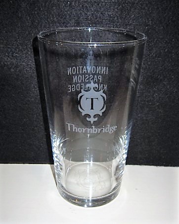 beer glass from the Thornbridge brewery in England with the inscription 'Thornbridge'