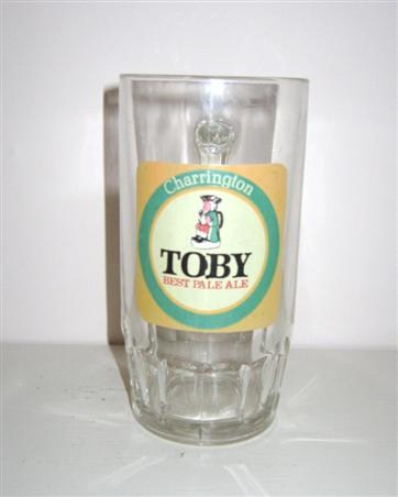 beer glass from the Charrington brewery in England with the inscription 'Toby Best Pale Ale'