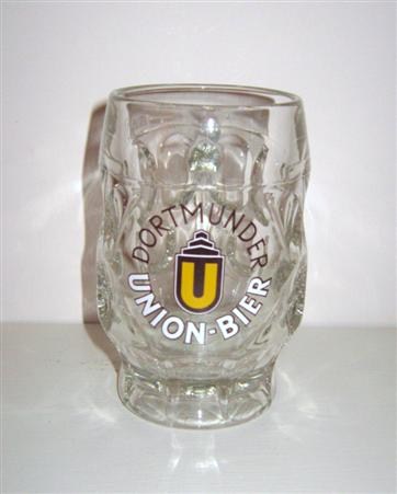 beer glass from the Dortmunder Union  brewery in Germany with the inscription 'Dortmunder Union Bier'