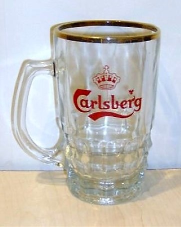 beer glass from the Carlsberg brewery in Denmark with the inscription 'Carlsberg'