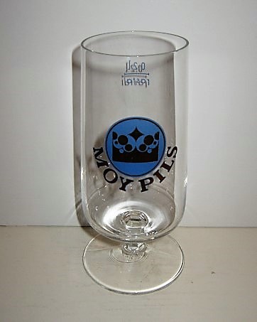 beer glass from the Moy brewery in Germany with the inscription 'Moy Pils'