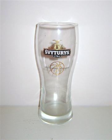 beer glass from the Svyturys-Utenos Alus brewery in Lithuania with the inscription 'Svyturys 1784'