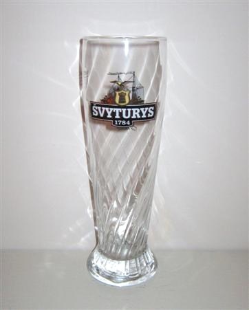 beer glass from the Svyturys-Utenos Alus brewery in Lithuania with the inscription 'Svyturys 1784'